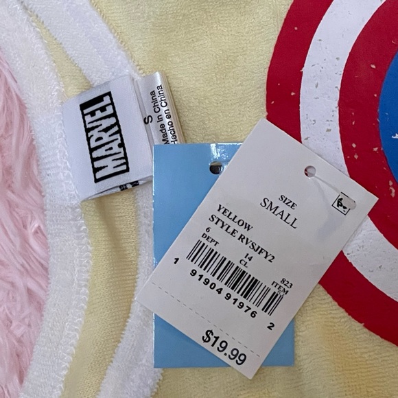 Marvel Captain America towel romper, shorts, Size S - Picture 7 of 8
